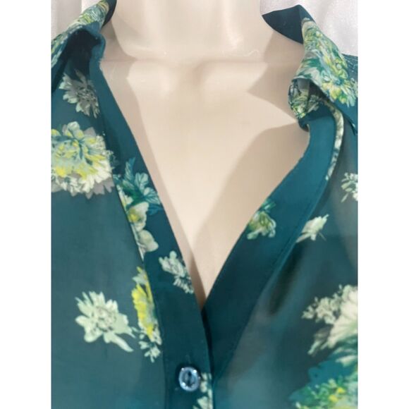 Teal beautiful Lauren Conrad blouse size M - Picture 6 of 11
